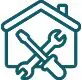 A house icon with two wrenches and a house.